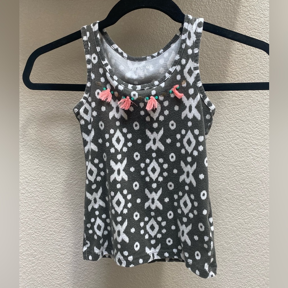 Cherokee, kids, Girls, Tank Top, Gray and White, Size XS, 4-5